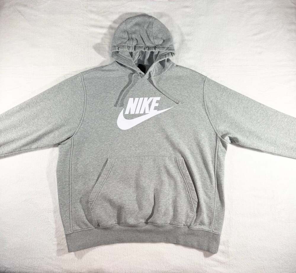 Nike Sportswear Club Men's Gray Club Fleece Graphic Pullover Hoodie XXL TTG EEG
